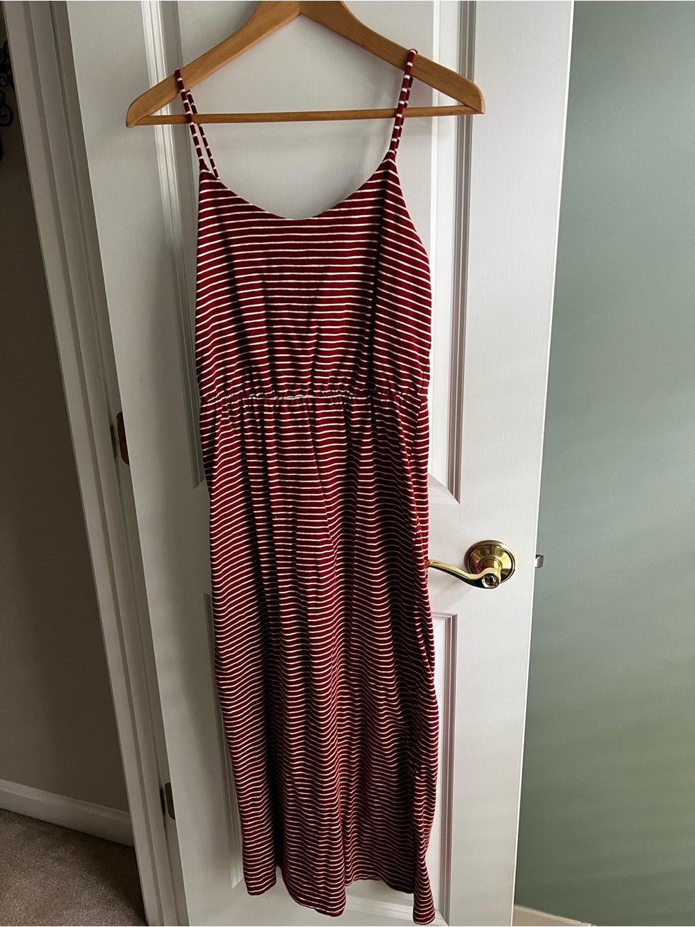 Old Navy Rust & White Striped Maxi Dress